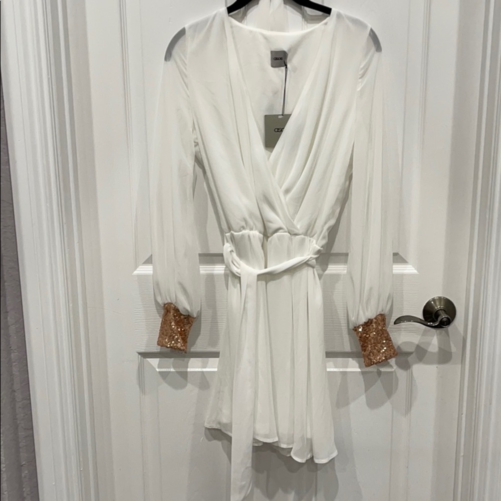 White wrap dress